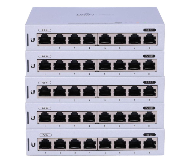 Ubiquiti 8p UniFi US-8 (8x100/1000Mbit) 1xPoE (5 szt.) - 438121 - zdjęcie